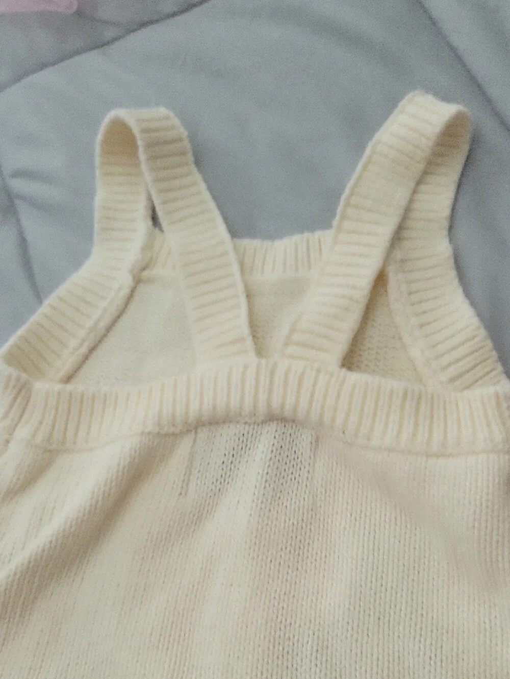 Old Navy Cream Knit Bunny & Floral Romper